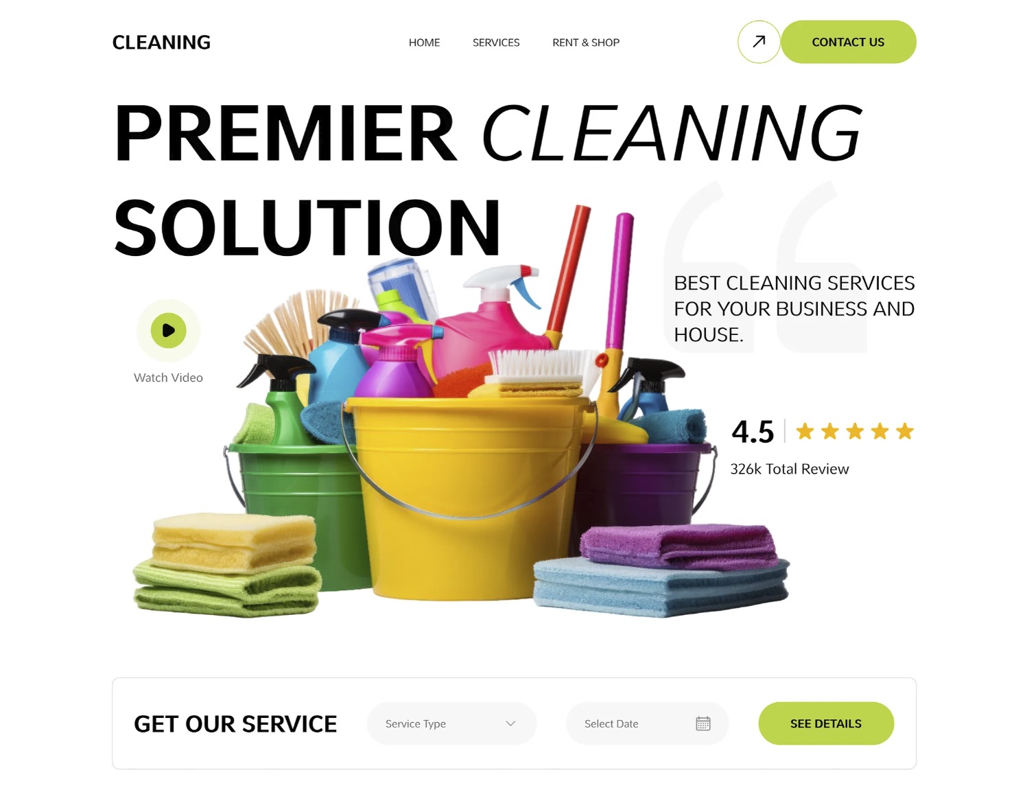Cleaning solutions business website example