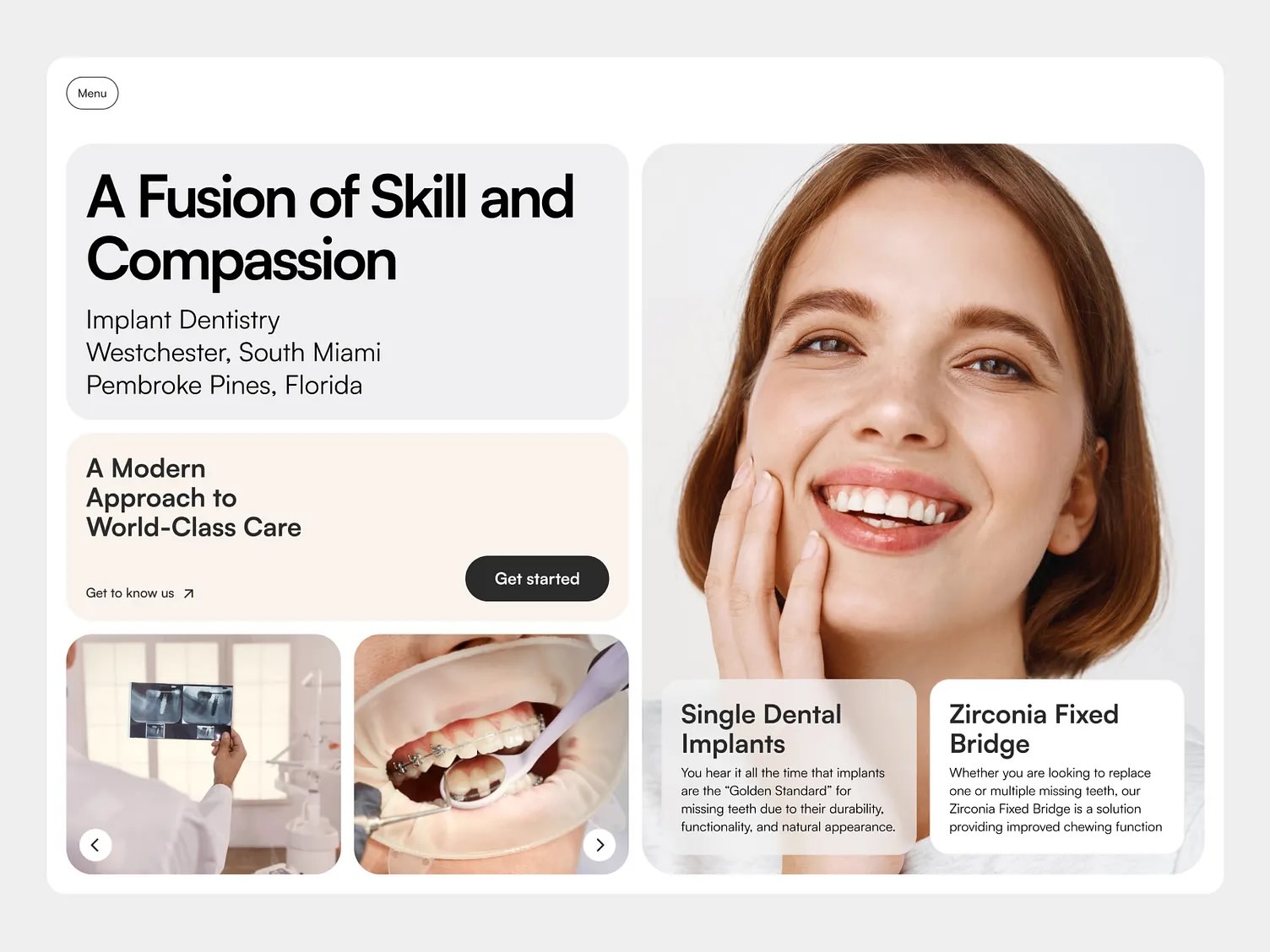 Dental practice website design example