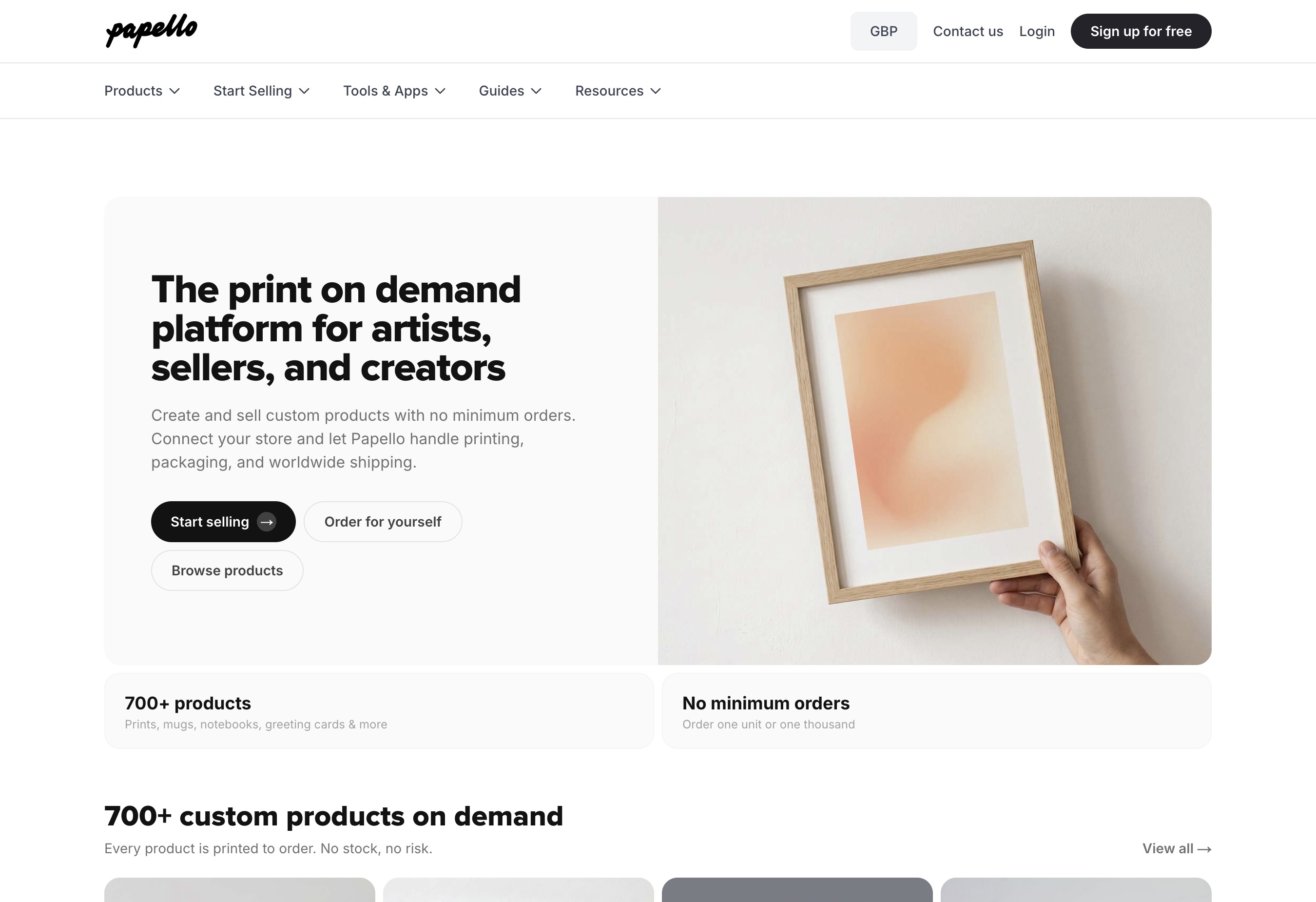 Papello e-commerce website example