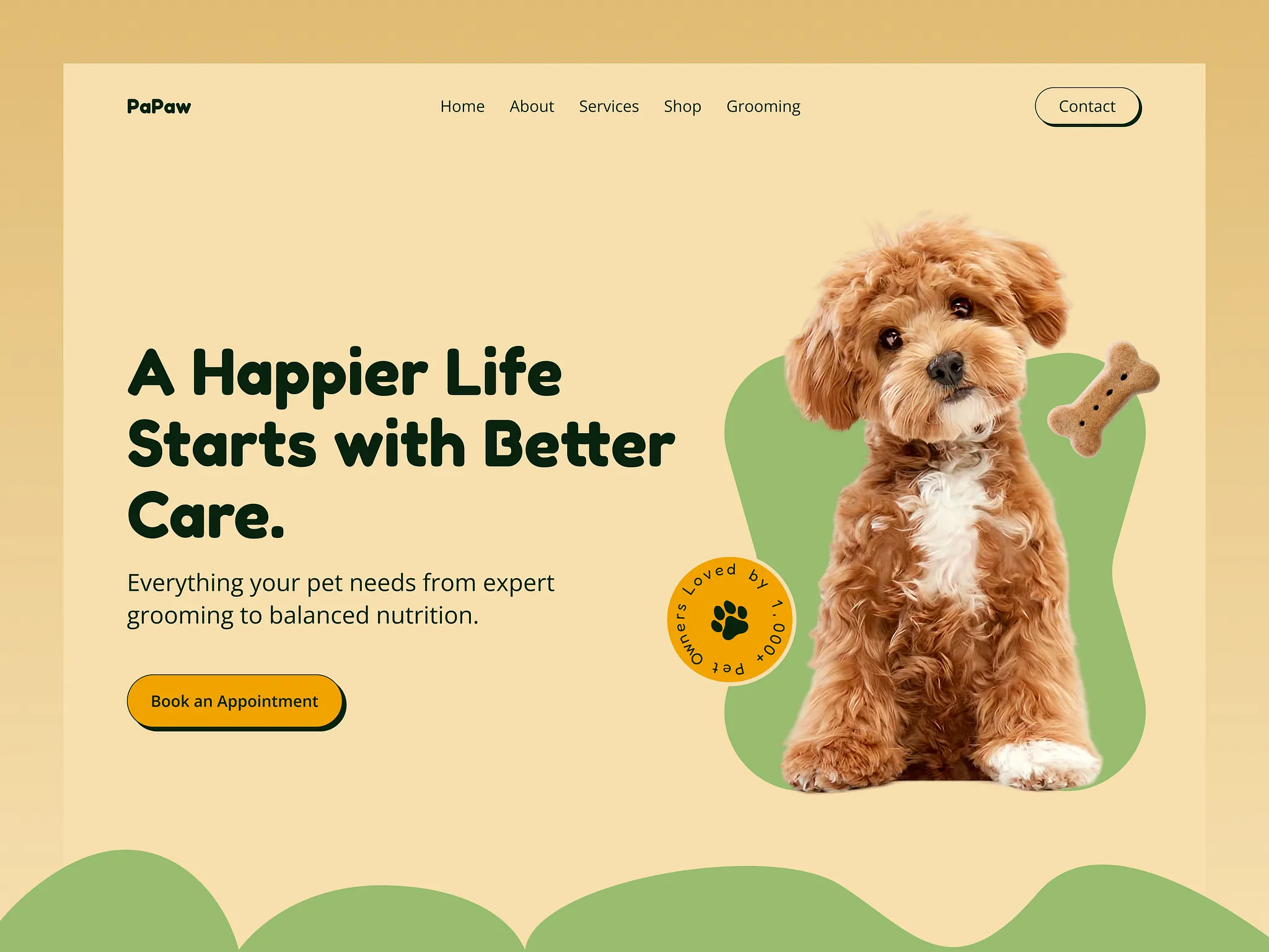 Pet care business website example